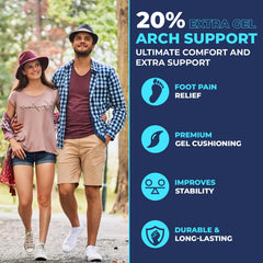 HappyFeet dual insoles in shoes distribute pressure for plush, multi-layer comfort.