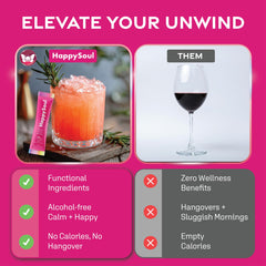 HappySoul Kava Drink Mix Berry label closeup highlights clean ingredients