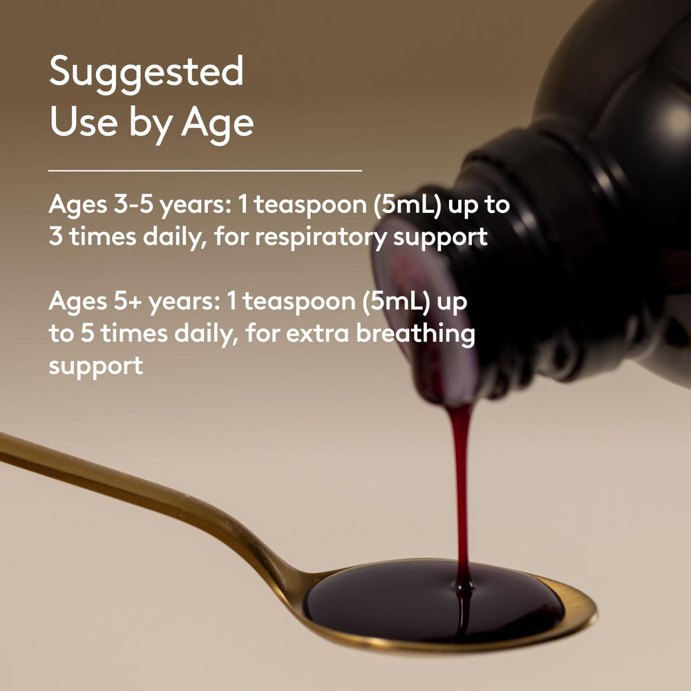 Kid-friendly packaging visuals for Harker Herbals syrup, easy to use for children.