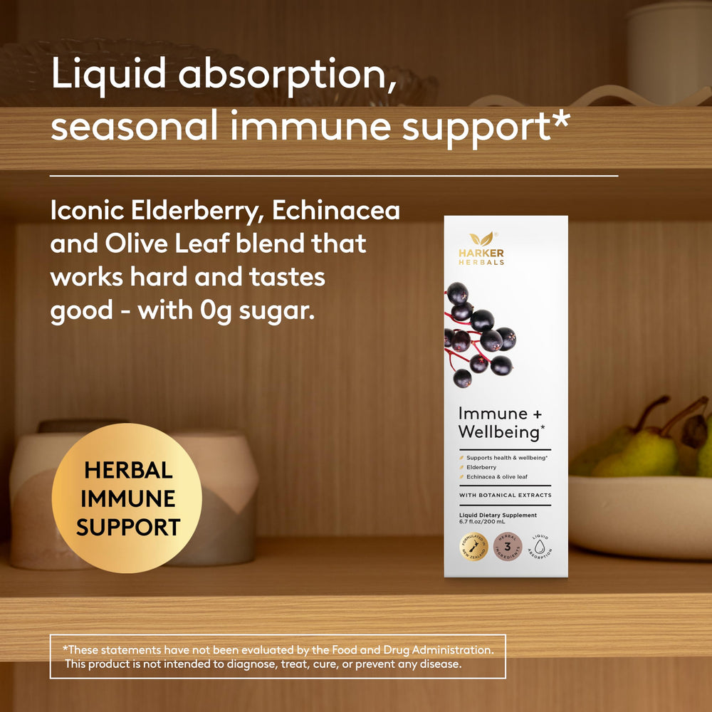 Harker Herbals Elderberry blend for seasonal immune support.