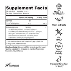 Harker Herbals Immune Energy Syrup pour shows easy dosing for busy days.