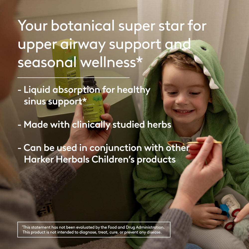 Harker Herbals measuring scoop shown for simple age-appropriate servings.