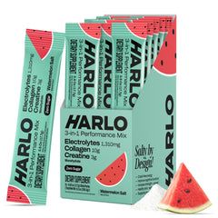 Harlo 3-in-1 electrolytes watermelon scoop ready to mix for hydration during workouts.