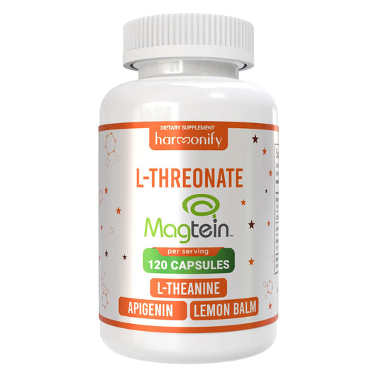 HARMONIFY Magtein bottle front view highlighting high-absorption magnesium L-threonate.