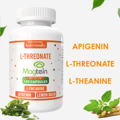 HARMONIFY magnesium capsules close-up showing veggie capsules designed for vegetarians.