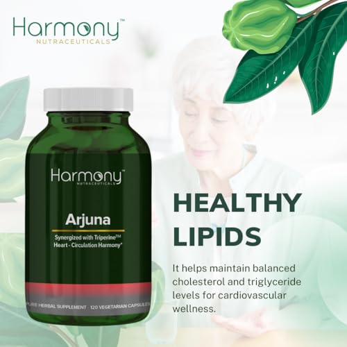 Harmony Nutraceuticals Arjuna Supreme bottle-back with ingredients and usage details