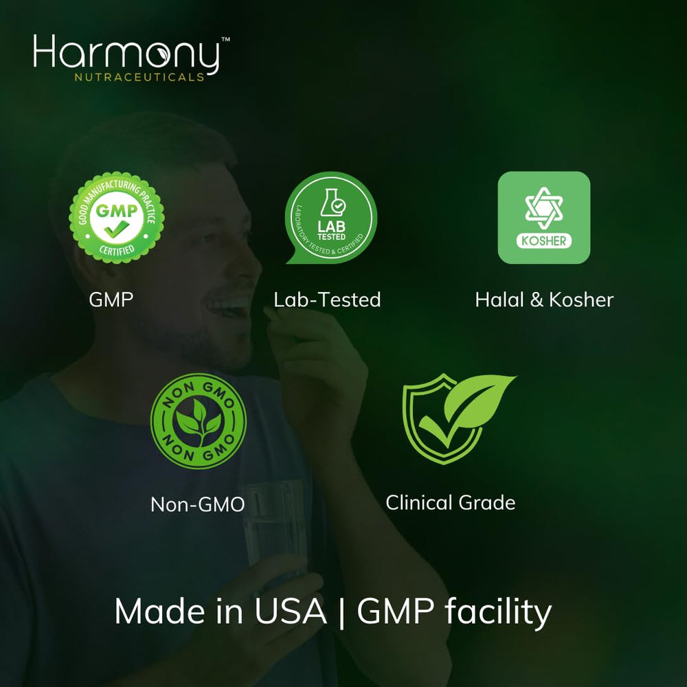 Harmony Nutraceuticals Arjuna Supreme GMP-certification badge signaling quality control