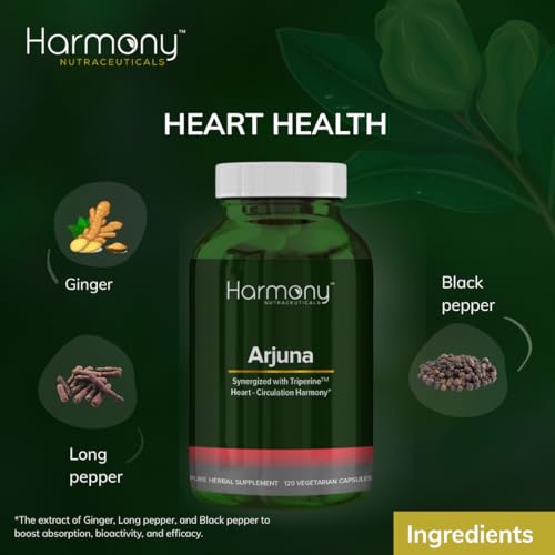 Harmony Nutraceuticals Arjuna Supreme label-detail highlighting RG1 and Triperine
