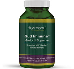 Harmony Nutraceuticals Guduchi Supreme bottle front for daily organic immune support.