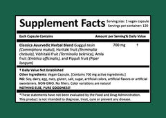 Dosage chart image for Harmony Nutraceuticals Trifala Guggul