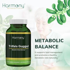 Eco-friendly packaging detail for Harmony Nutraceuticals Trifala Guggul