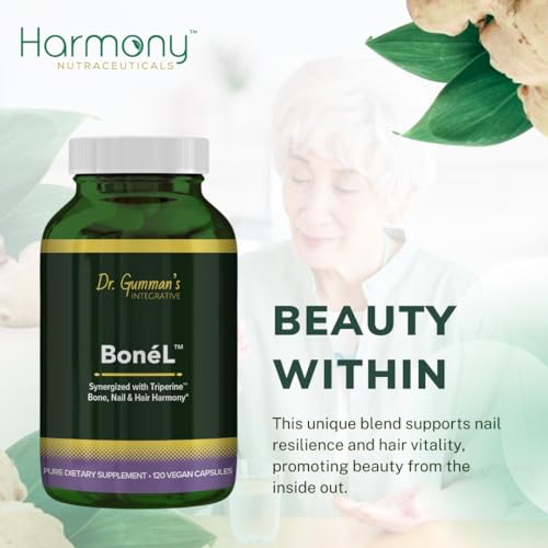 Harmony Nutraceuticals Bone’L raw materials layout hints at organic and fair-trade origins.