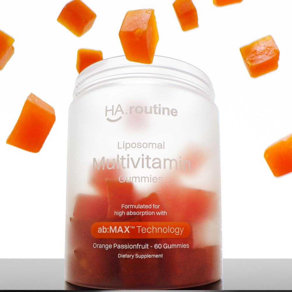 Two gummies per day portion shown as part of a daily routine with Haroutine.