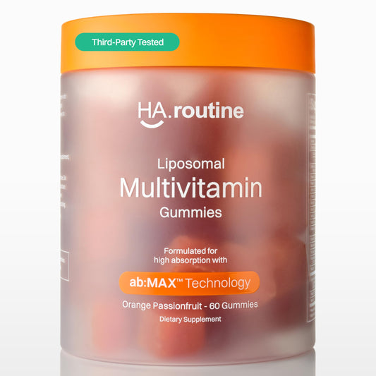 Haroutine liposomal multivitamin gummies in orange passion fruit bottle for daily immune support.