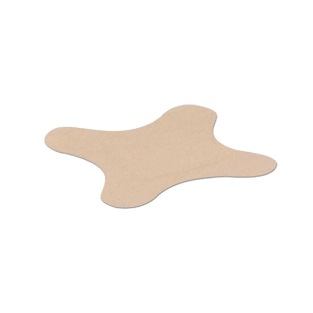 Hartmann Flex-Band tan fabric adhesive bandage 3x3 keeps a sealed barrier around wounds on elbows and heels.