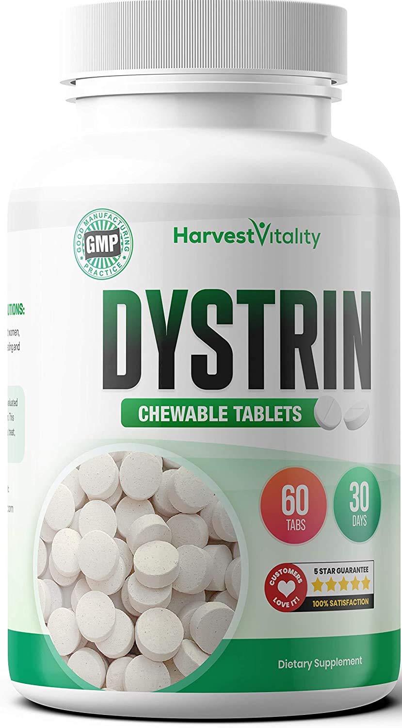 Harvest Vitality Dystrin ingredients panel highlights zinc for immune support.