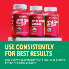 Havasu Nutrition Apple Cider Vinegar Gummies label emphasizing clean ingredients.