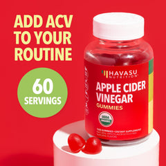 Havasu Nutrition ACV gummies close-up showing glossy texture.