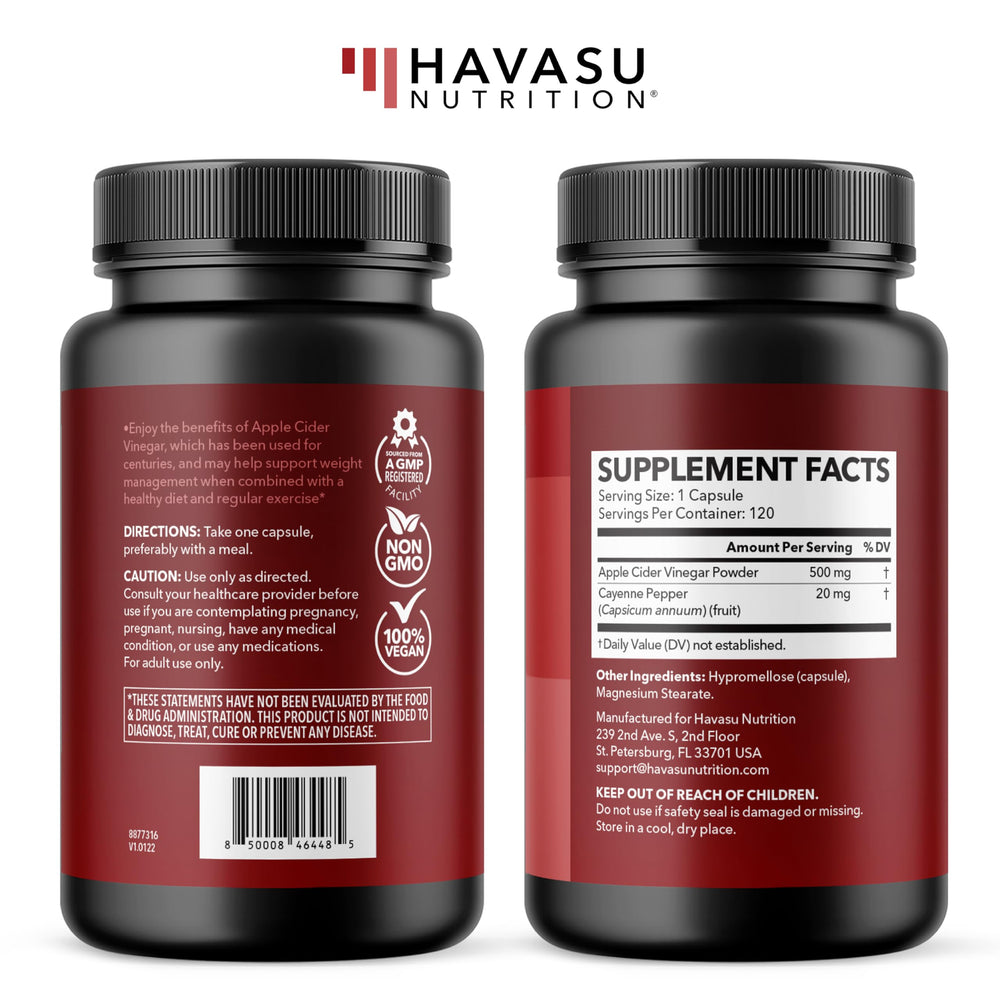 HAVASU NUTRITION easy-to-swallow capsules ideal for travel and workouts.