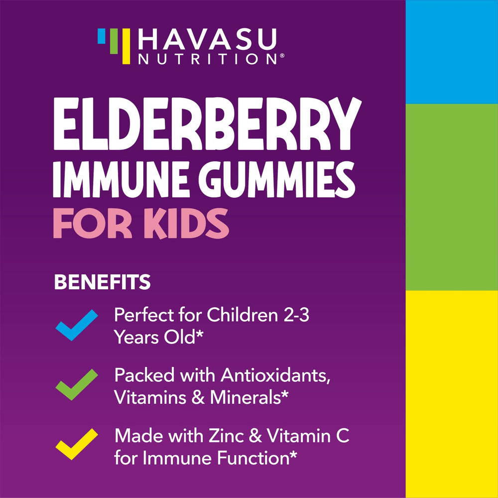 HAVASU NUTRITION Elderberry Kids Gummies soft chews for easy daily consumption