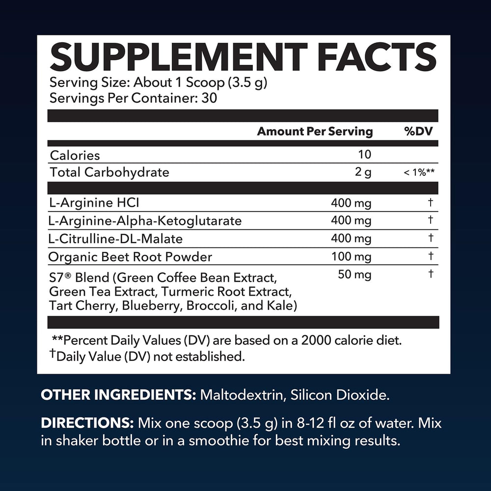 HAVASU NUTRITION L-Arginine powder beet root imagery highlights natural nitrates support.
