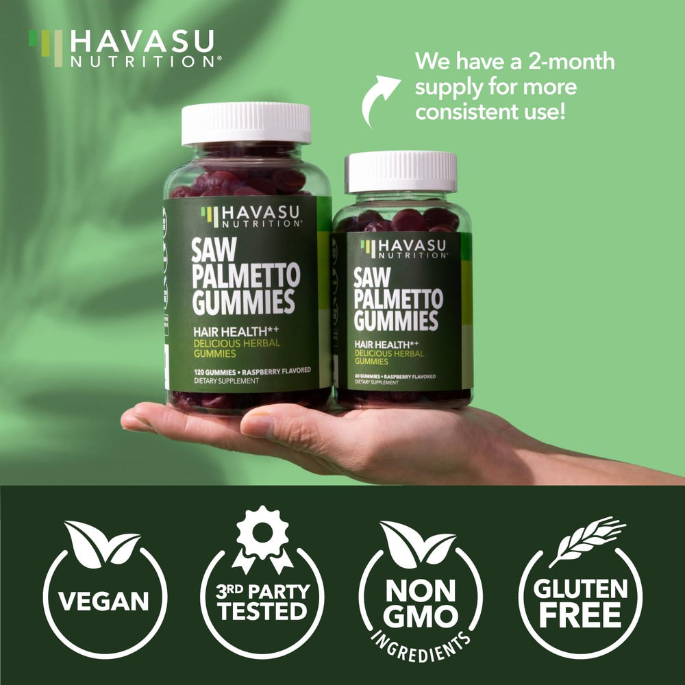 HAVASU Nutrition Saw Palmetto Gummies 2-month supply pack image.