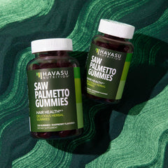 HAVASU Nutrition Saw Palmetto Gummies served on a plate for daily routine.