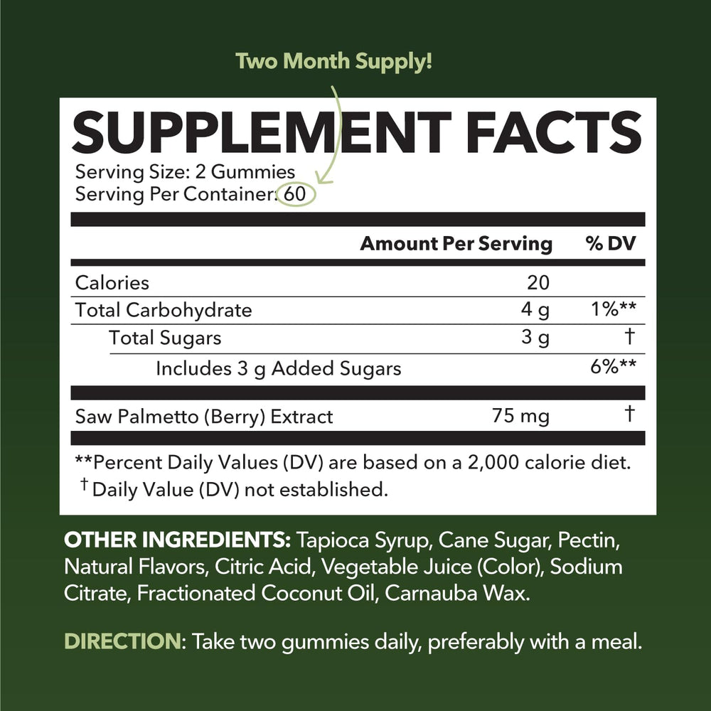 HAVASU Nutrition Saw Palmetto Gummies raspberry flavor close-up for daily wellness.