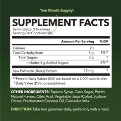 HAVASU Nutrition Saw Palmetto Gummies raspberry flavor close-up for daily wellness.