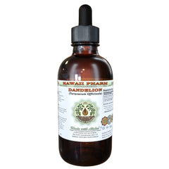 Hawaii Pharm Dandelion liquid extract bottle shows alcohol-free glycerite for daily use