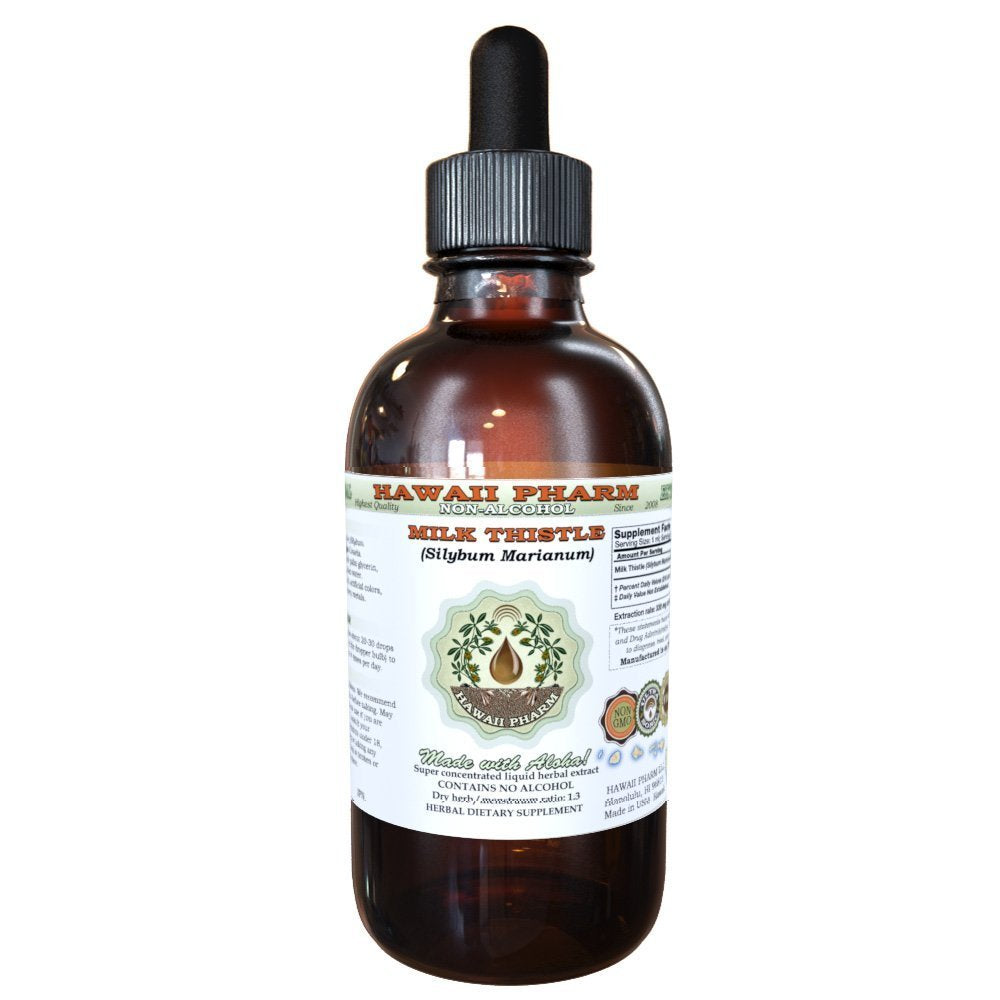 Hawaii Pharm Milk Thistle bottle pour for convenient daily dosing.