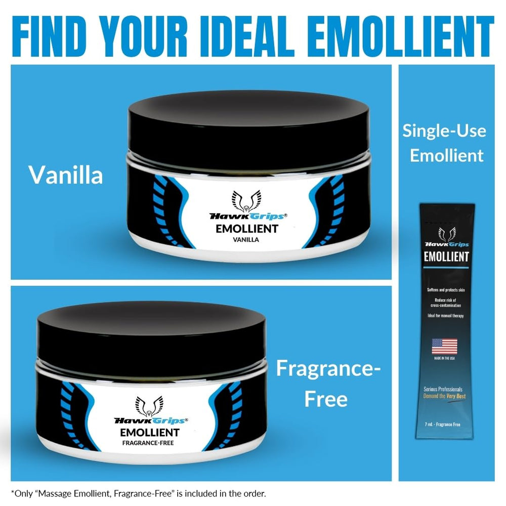 HawkGrips skin-softening-aftercare visual implies recovery-friendly moisturizing benefits.
