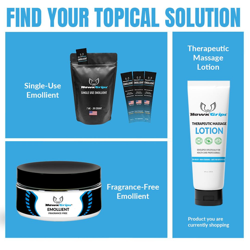 HawkGrips USA-made lotion ensures quality in a busy clinic.