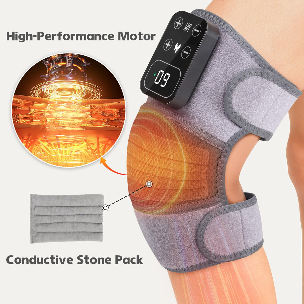 H&B Luxuries Heated Knee Massager side view highlighting adjustable strap and ergonomic form