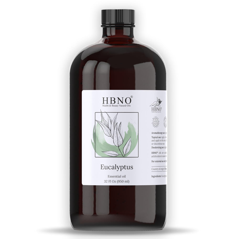 HBNO Eucalyptus Oil large bottle with label for premium packaging
