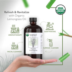 HBNO lemongrass oil aluminum packaging showcased for freshness