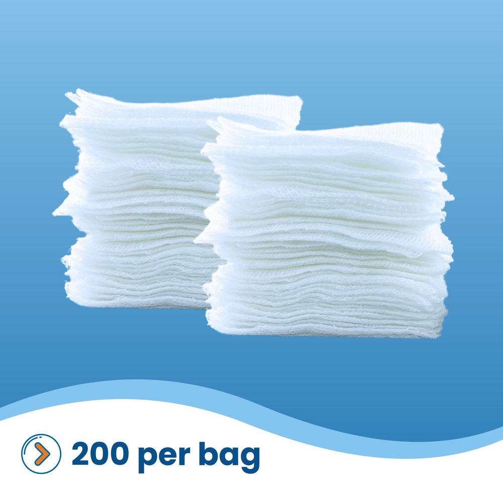 HCS bulk gauze case on shelf, ideal for clinics and dental offices.