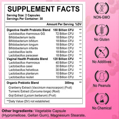 Heafetine 12-strain blend with cranberry for vaginal balance and urinary support