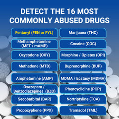 HEAL-CHECK AMP monitoring in urine supports broad substance surveillance at home.