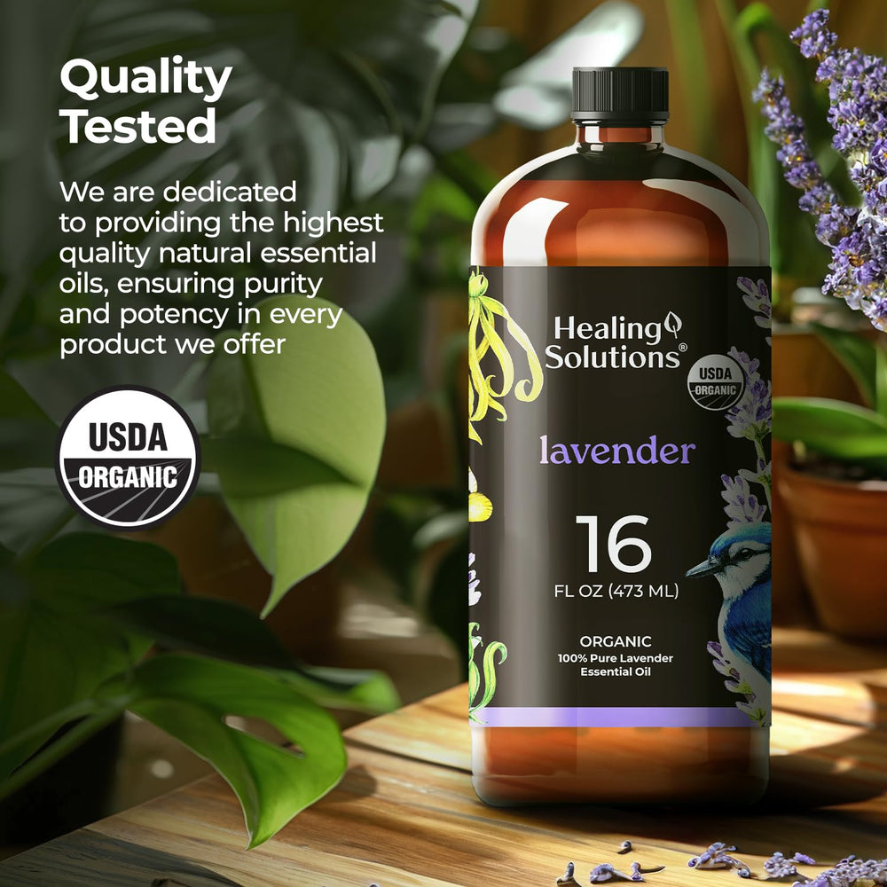 Healing Solutions lavender oil added to skincare for soothing routine