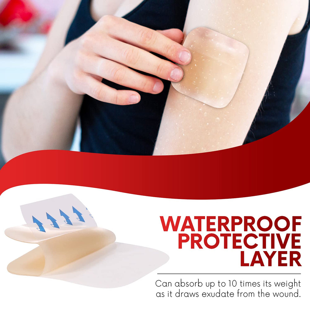 Healqu hydrocolloid dressing barrier close-up reveals protective gel layer.