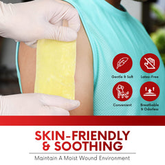 Healqu Xeroform breathable yet occlusive layer aids wound environment.