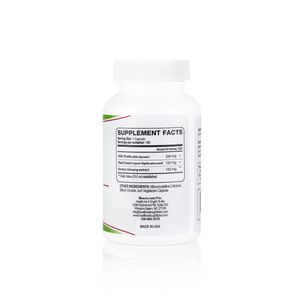 Health As It Ought To Be Liver Syn3rgy capsules close-up for easy daily use.