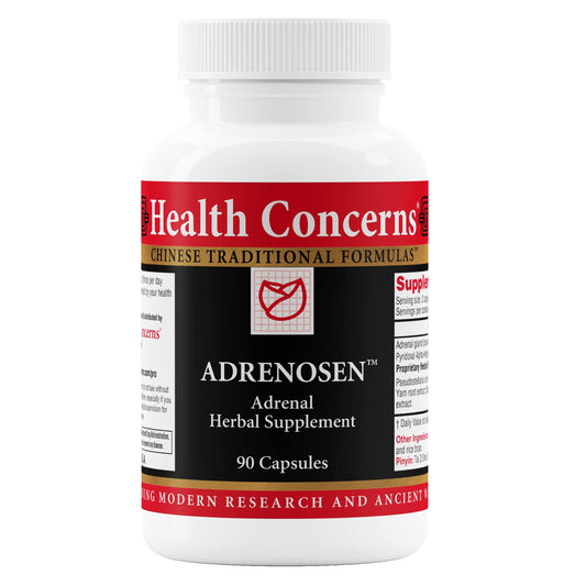 Health Concerns Adrenosen bottle front showcasing adrenal support formula for daily energy.