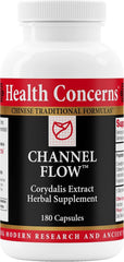 Health Concerns Channel Flow bottle on table promoting natural muscle relaxation