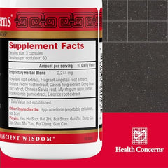 Health Concerns Channel Flow capsules close-up for targeted pain support