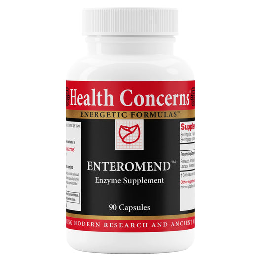 Health Concerns Enteromend bottle front view showing 90 capsules for digestive support