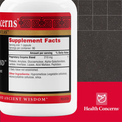 Health Concerns Enteromend capsules close-up highlighting easy daily use