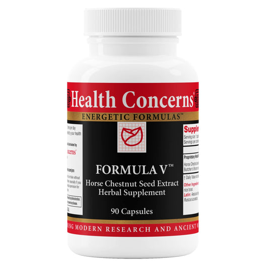 Health Concerns Formula V bottle signaling circulatory support and vein health