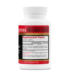 Health Concerns Isatis Gold capsules close-up highlighting natural herbal ingredients.